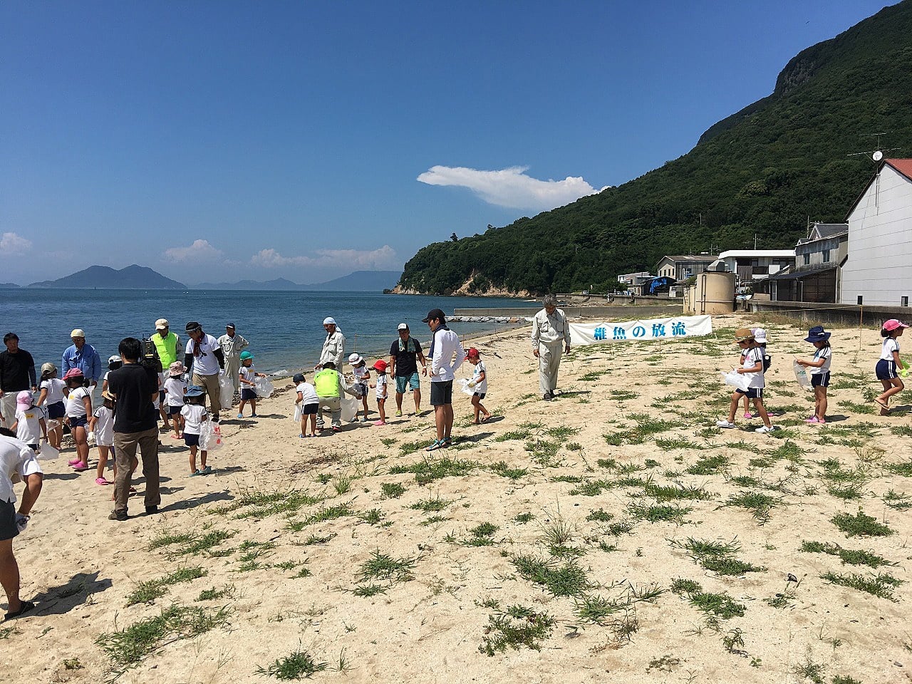 第9回　稚魚放流　in　浦生海岸